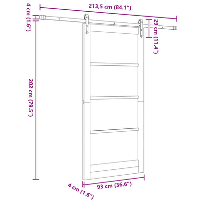vidaXL Sliding Door ORKDAL 93 x 202 cm Engineered Wood