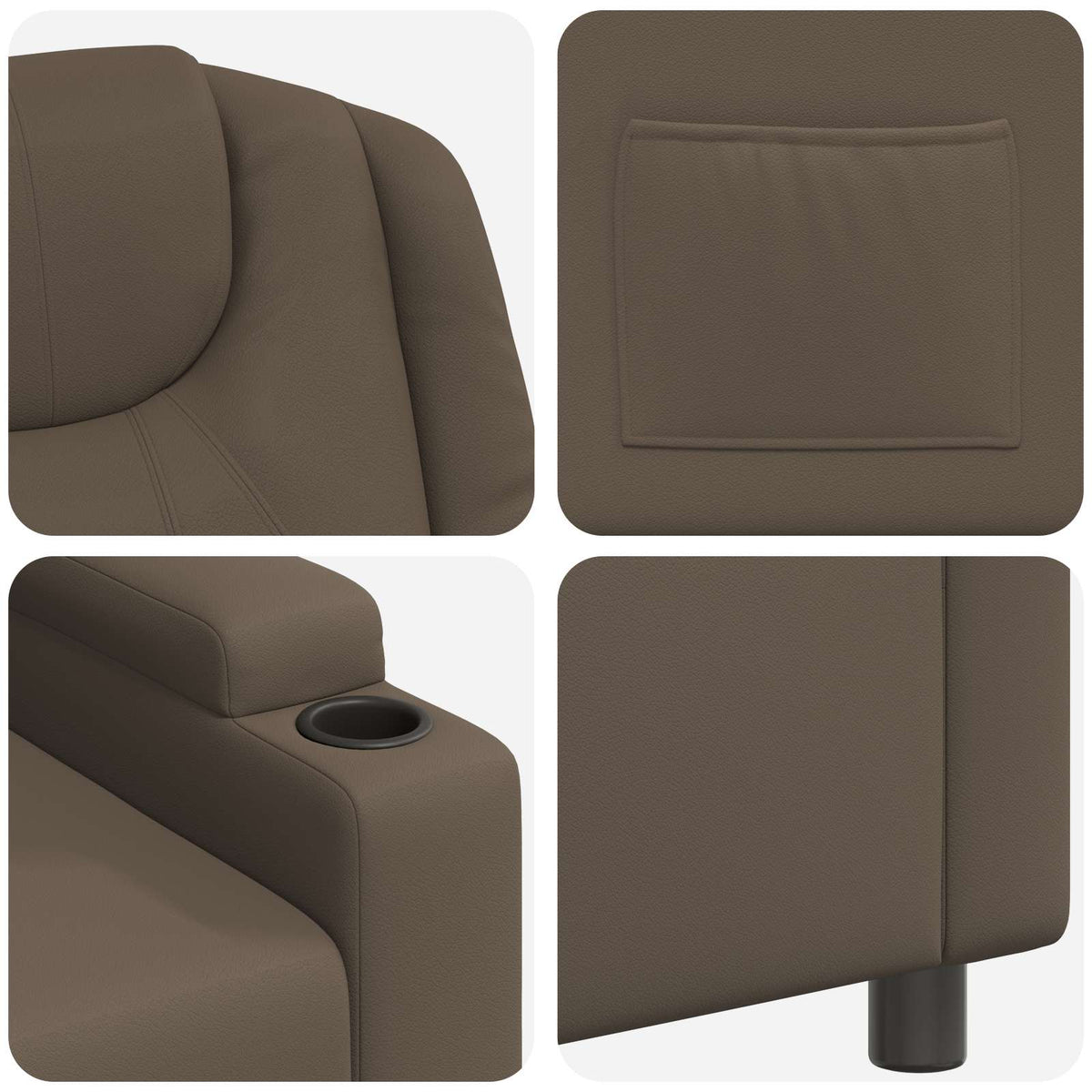 vidaXL Recliner Chair Grey 75 x 95 x 106 cm Fabric