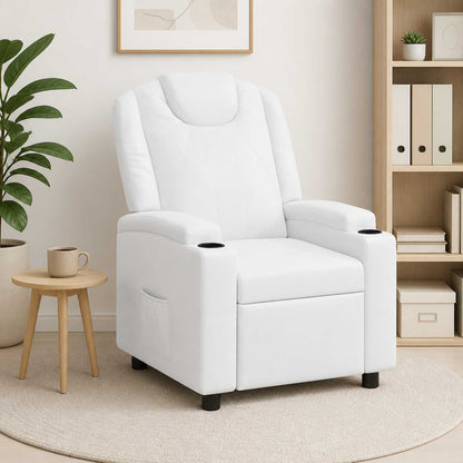 vidaXL Recliner Chair White 75 x 95 x 106 cm Fabric