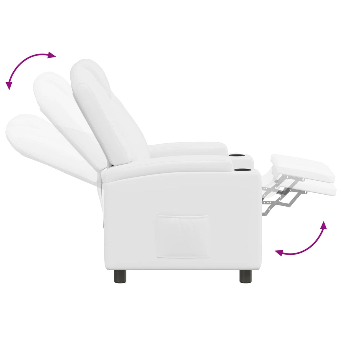 vidaXL Recliner Chair White 75 x 95 x 106 cm Fabric