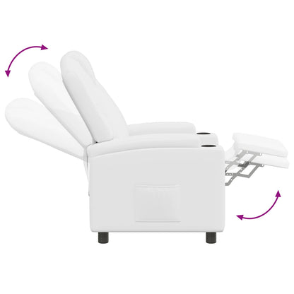 vidaXL Recliner Chair White 75 x 95 x 106 cm Fabric