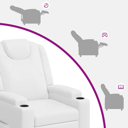 vidaXL Recliner Chair White 75 x 95 x 106 cm Fabric