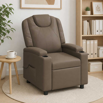 vidaXL Recliner Massage Chair Grey 75 x 95 x 106 cm Fabric