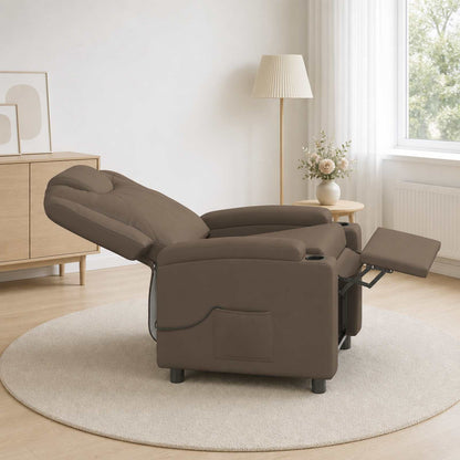 vidaXL Recliner Massage Chair Grey 75 x 95 x 106 cm Fabric