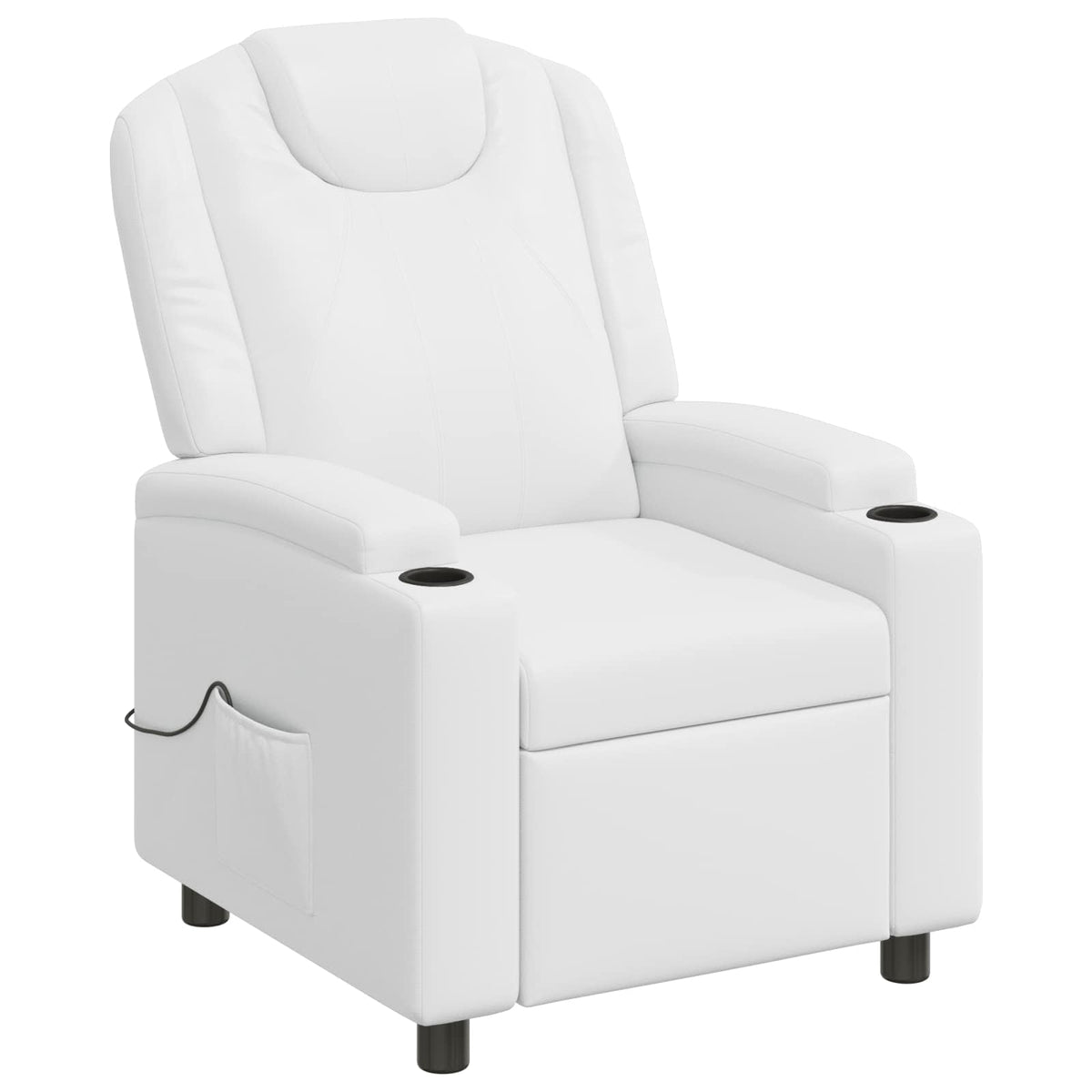 vidaXL Recliner Massage Chair White 75 x 95 x 106 cm Fabric