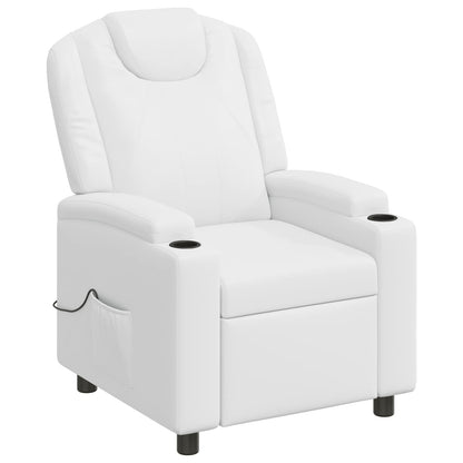 vidaXL Recliner Massage Chair White 75 x 95 x 106 cm Fabric