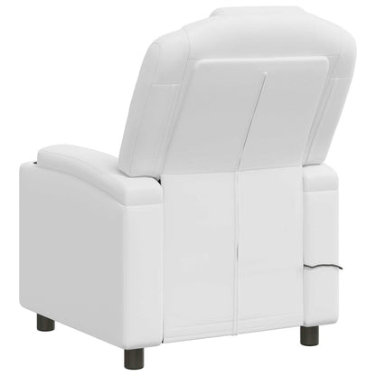vidaXL Recliner Massage Chair White 75 x 95 x 106 cm Fabric