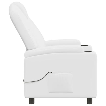 vidaXL Recliner Massage Chair White 75 x 95 x 106 cm Fabric
