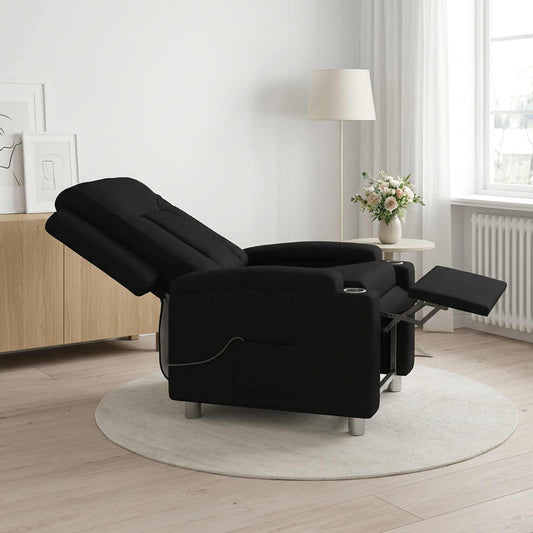 vidaXL Recliner Massage Chair Black 75 x 95 x 100 cm Fabric