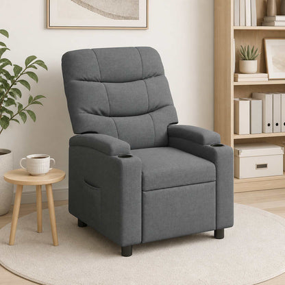 vidaXL Recliner Chair Dark Grey 75 x 93 x 102 cm Fabric