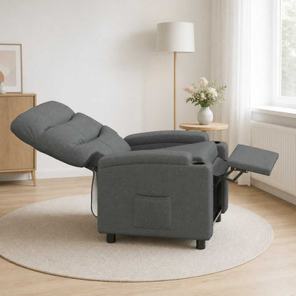 vidaXL Recliner Chair Dark Grey 75 x 93 x 102 cm Fabric