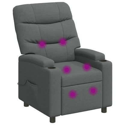 vidaXL Recliner Massage Chair Dark Grey 75 x 93 x 102 cm Fabric