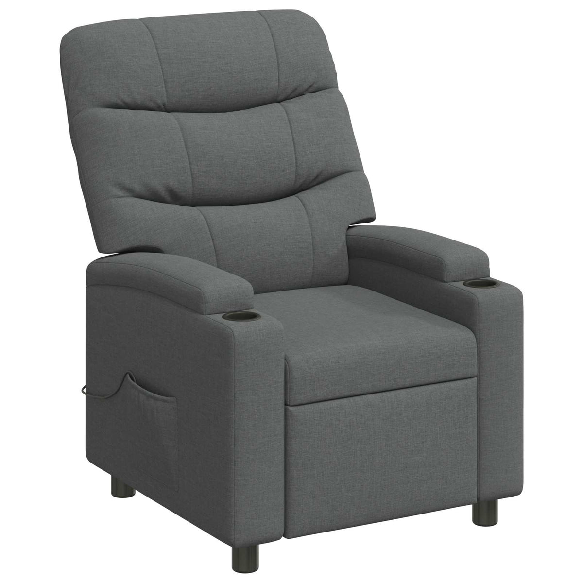 vidaXL Recliner Massage Chair Dark Grey 75 x 93 x 102 cm Fabric