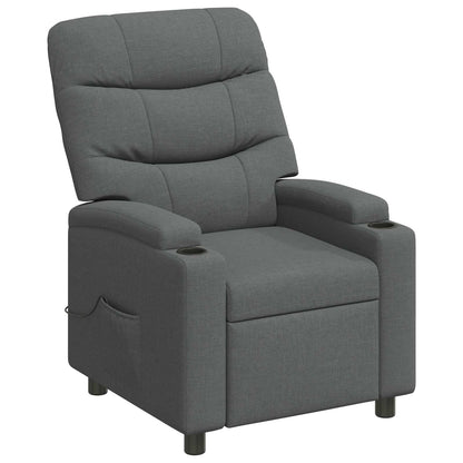 vidaXL Recliner Massage Chair Dark Grey 75 x 93 x 102 cm Fabric