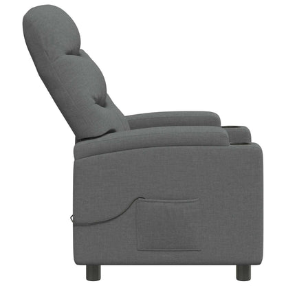 vidaXL Recliner Massage Chair Dark Grey 75 x 93 x 102 cm Fabric