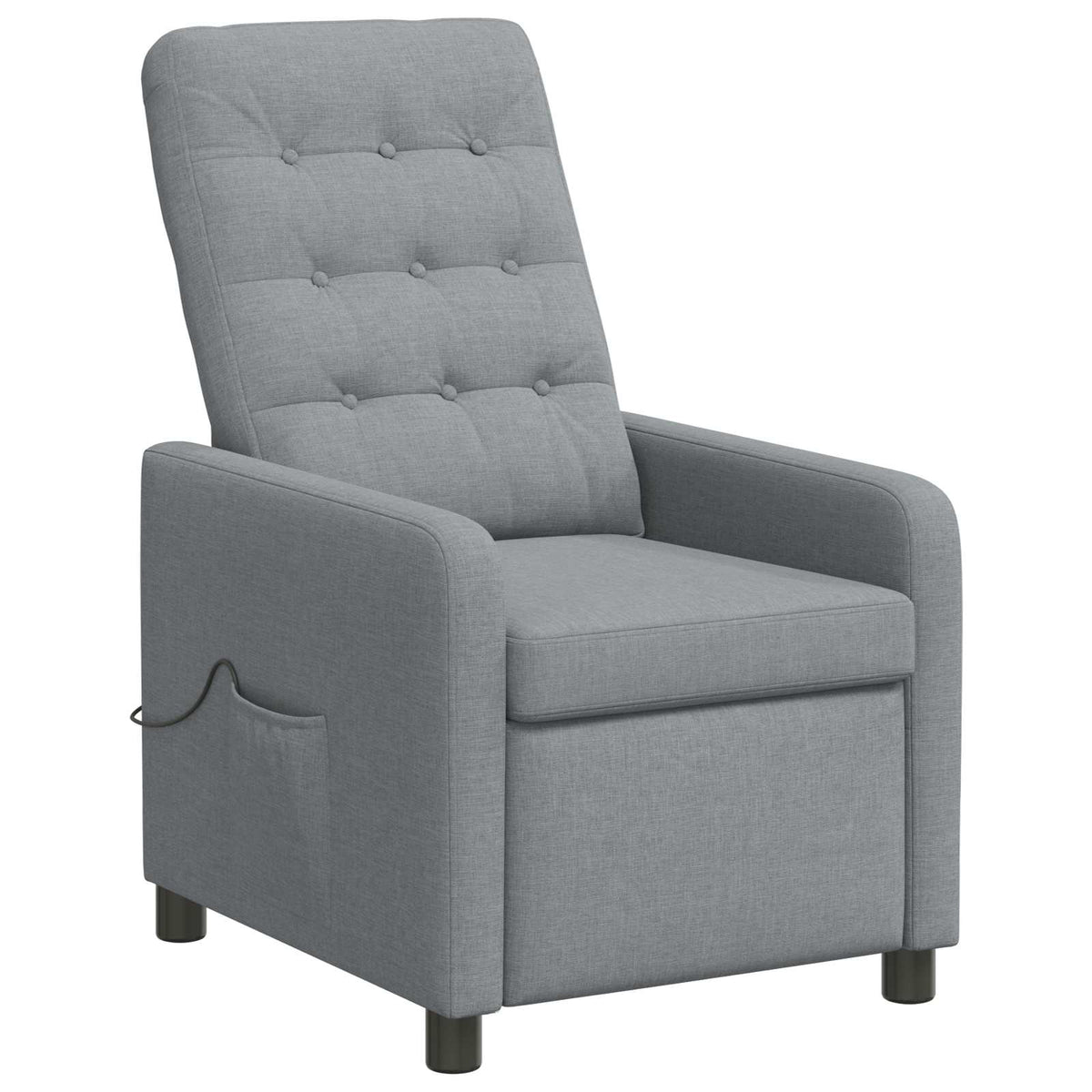 vidaXL Recliner Massage Chair Light Grey 65 x 93 x 102 cm Fabric