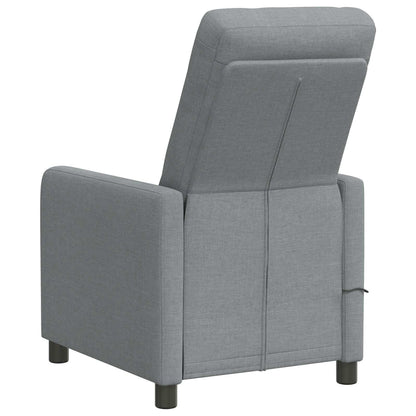 vidaXL Recliner Massage Chair Light Grey 65 x 93 x 102 cm Fabric