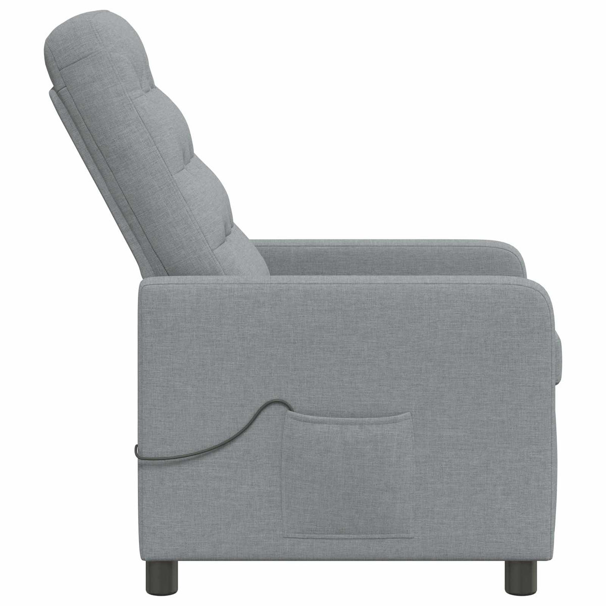 vidaXL Recliner Massage Chair Light Grey 65 x 93 x 102 cm Fabric