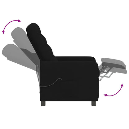 vidaXL Recliner Massage Chair Black 65 x 93 x 102 cm Fabric