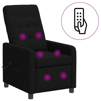 vidaXL Recliner Massage Chair Black 65 x 93 x 102 cm Fabric