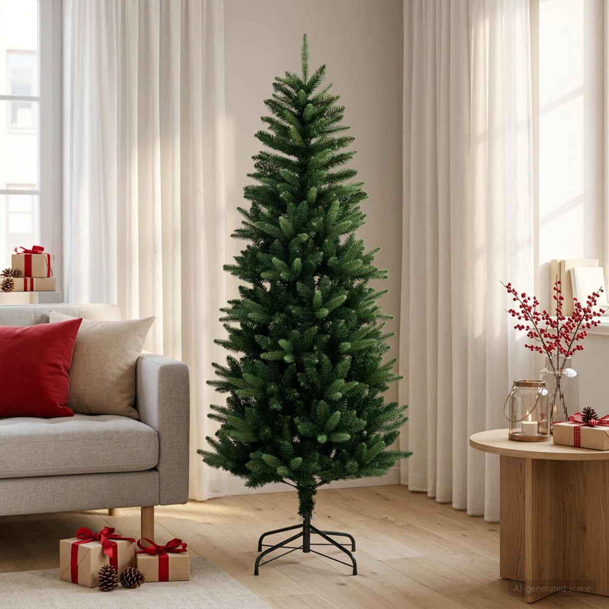vidaXL Artificial Hinged Christmas Tree 150 cm PVC Green