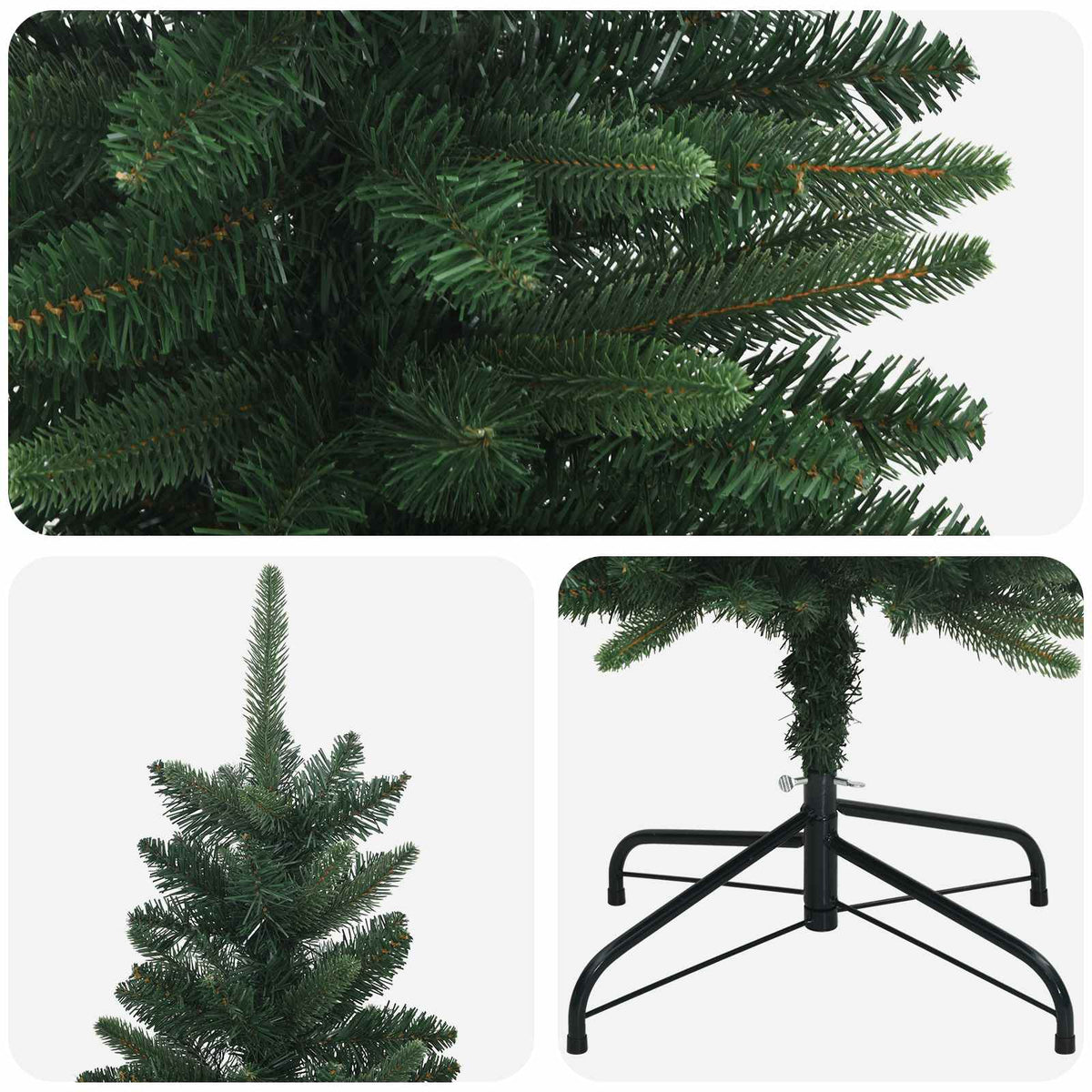 vidaXL Artificial Slim Christmas Tree 180 cm PE and PVC Green