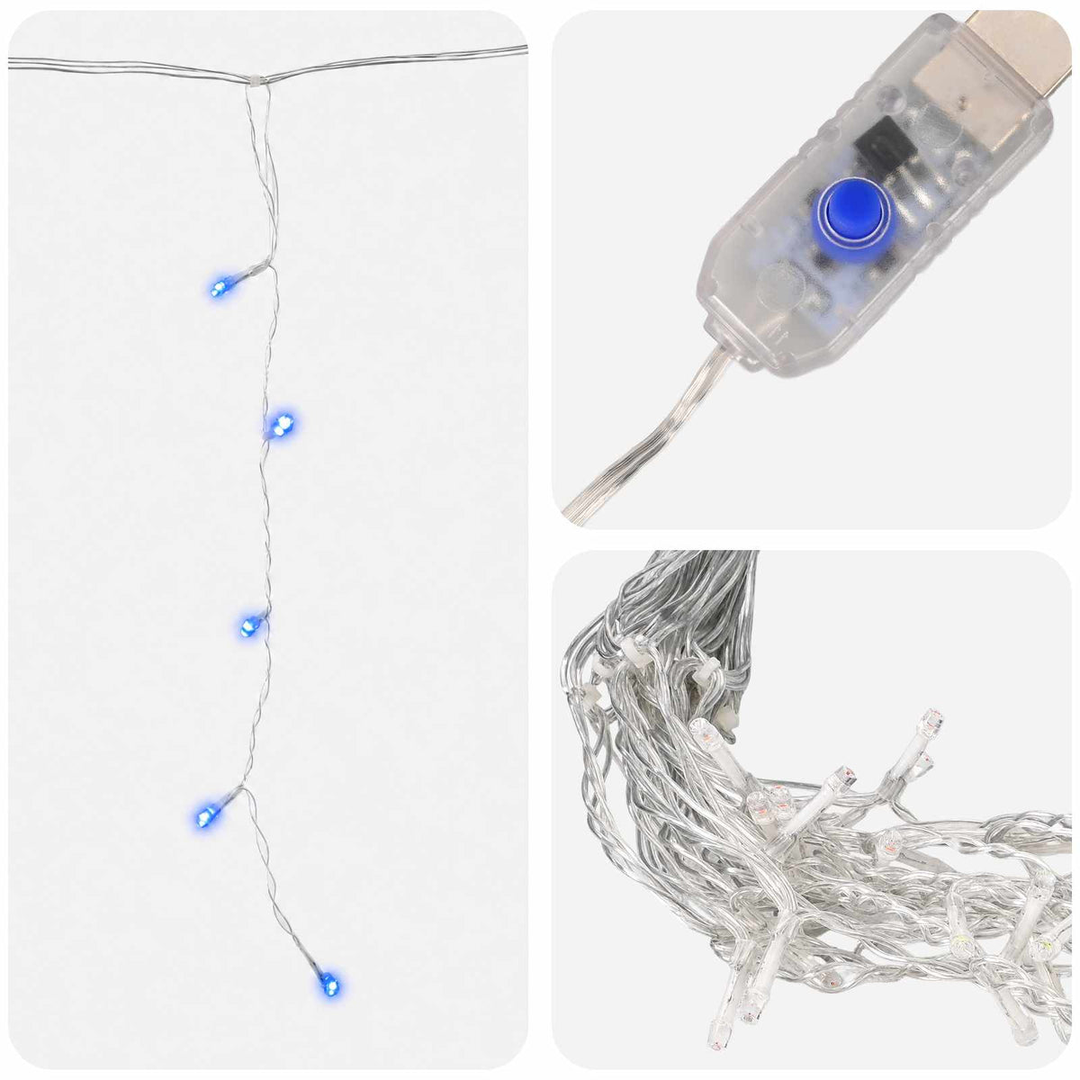 vidaXL Curtain Lights 210 LEDs Blue 500 x 72 cm