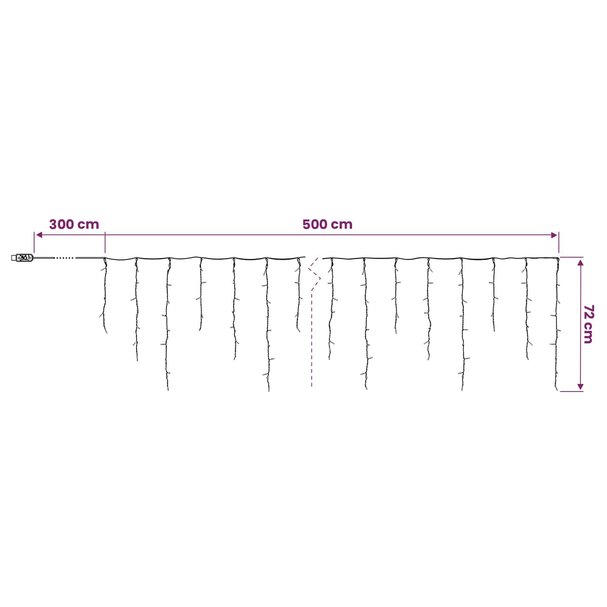 vidaXL Curtain Lights 210 LEDs Blue 500 x 72 cm