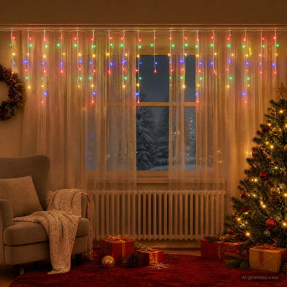 vidaXL Curtain Lights 210 LEDs Multicolour 500 x 72 cm