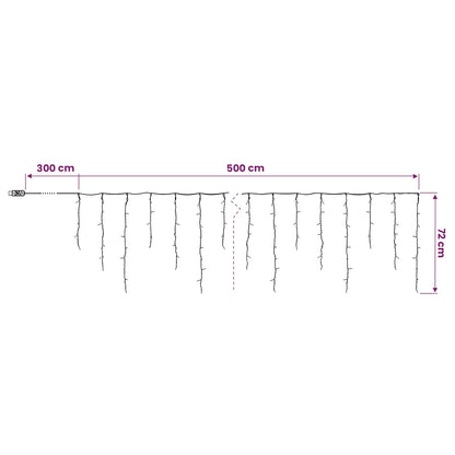 vidaXL Curtain Lights 210 LEDs Multicolour 500 x 72 cm