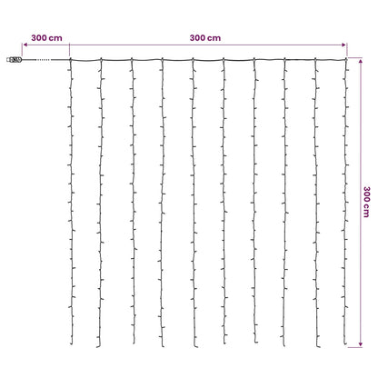 vidaXL Curtain Lights 300 LEDs Warm White 300 x 300 cm