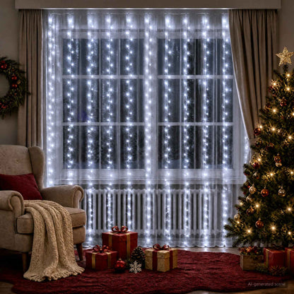 vidaXL Curtain Lights 300 LEDs Cold White 300 x 300 cm