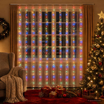 vidaXL Curtain Lights 300 LEDs Multicolour 300 x 300 cm