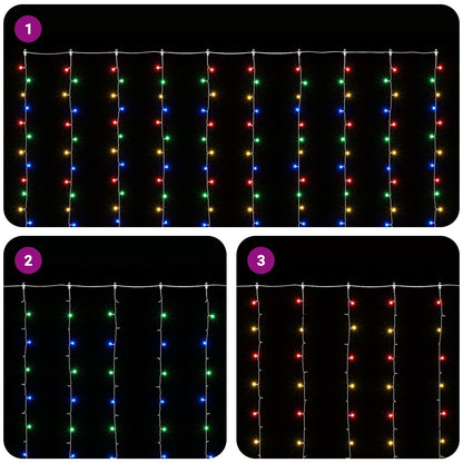 vidaXL Curtain Lights 300 LEDs Multicolour 300 x 300 cm