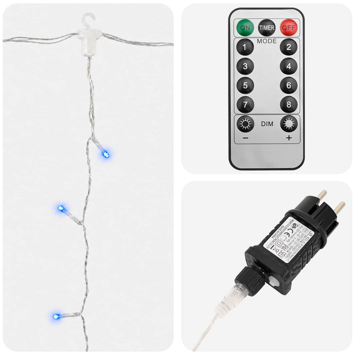 vidaXL Curtain Lights 600 LEDs Blue 600 x 300 cm