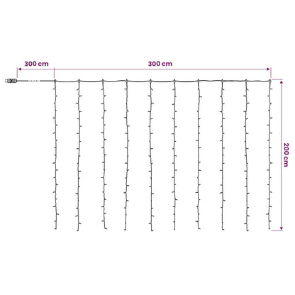 vidaXL Curtain Lights 200 LEDs Blue 300 x 200 cm