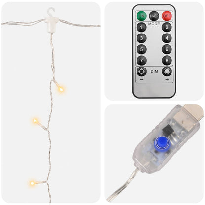 vidaXL Curtain Lights 400 LEDs Warm White 600 x 200 cm
