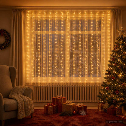 vidaXL Curtain Lights 400 LEDs Warm White 600 x 200 cm