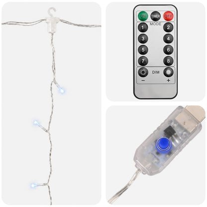 vidaXL Curtain Lights 400 LEDs Cold White 600 x 200 cm