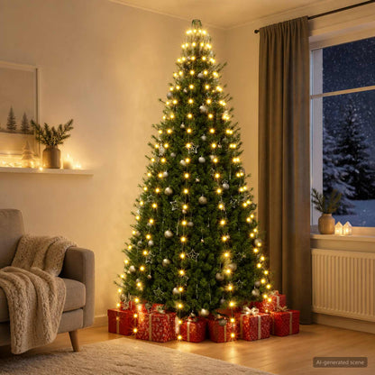 vidaXL Christmas Tree Lights 210 LEDs Warm White 210 cm