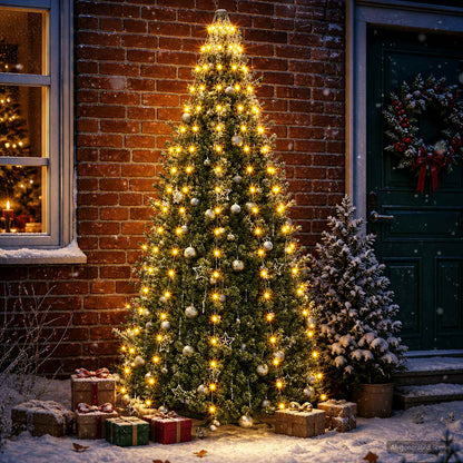vidaXL Christmas Tree Lights 210 LEDs Warm White 210 cm