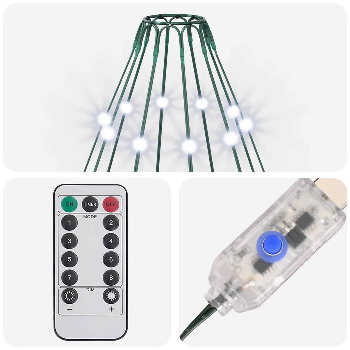 vidaXL Christmas Tree Lights 210 LEDs Cold White 210 cm