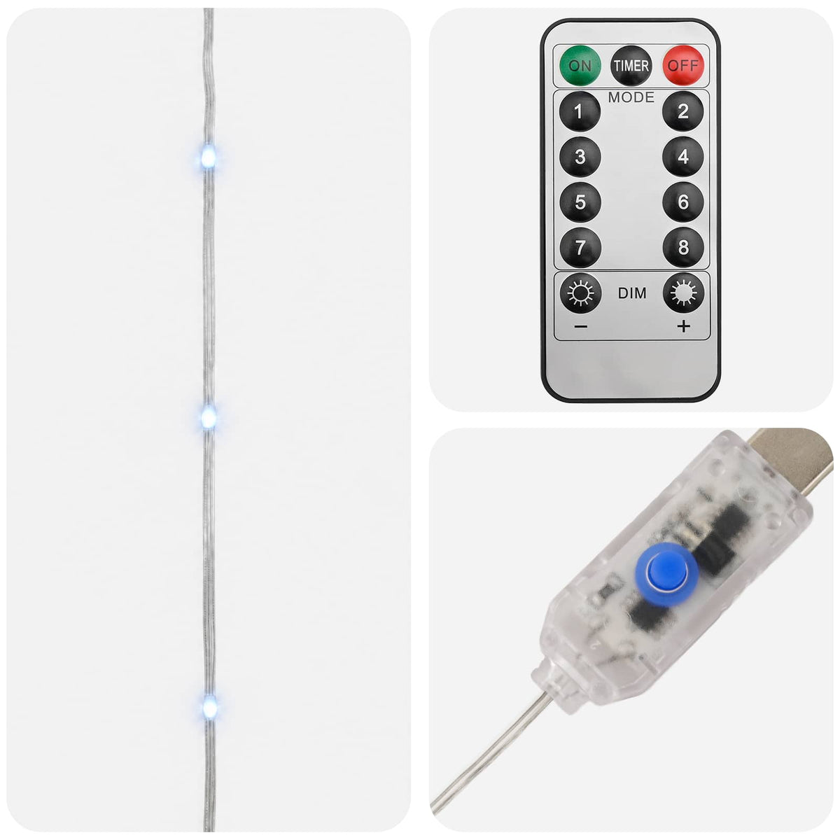 vidaXL Rope Lights 150 LEDs Cold White 15 m