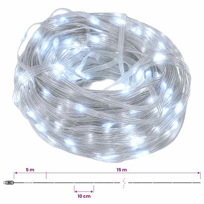 vidaXL Rope Lights 150 LEDs Cold White 15 m