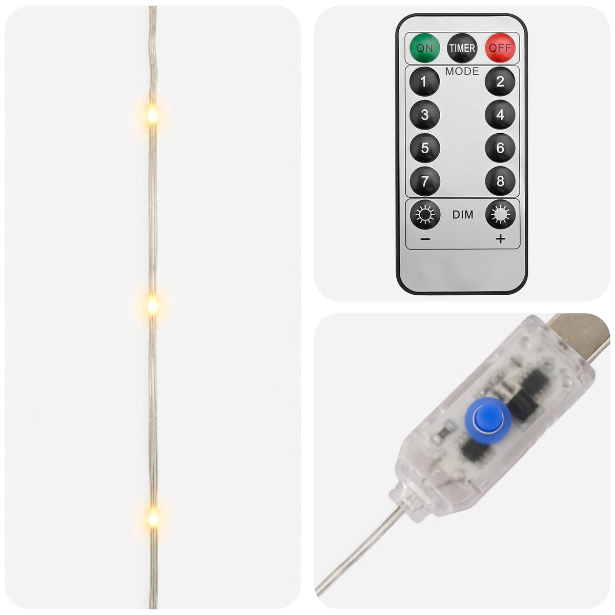 vidaXL Rope Lights 300 LEDs Warm White 30 m
