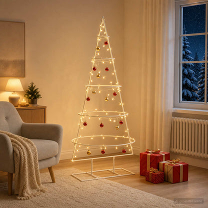 vidaXL Metal Christmas Tree with Stand KUOPIO 125 cm Steel White