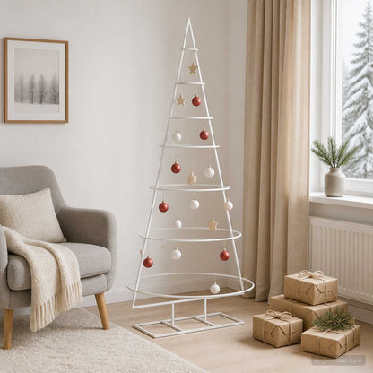 vidaXL Metal Christmas Tree with Stand KUOPIO 150 cm Steel White