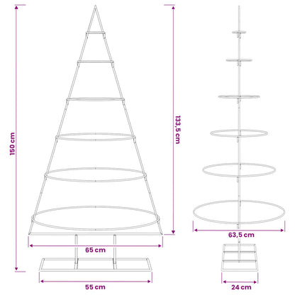 vidaXL Metal Christmas Tree with Stand KUOPIO 150 cm Steel White