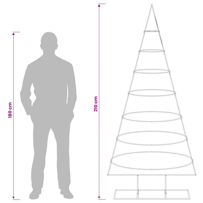 vidaXL Metal Christmas Tree with Stand KUOPIO 210 cm Steel White