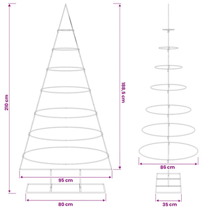 vidaXL Metal Christmas Tree with Stand KUOPIO 210 cm Steel White